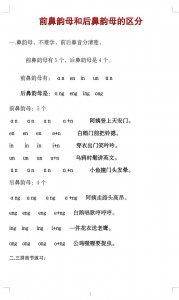 ​前鼻韵母和后鼻韵母的区别技巧视频 前鼻韵母和后鼻韵母的区别技巧吧多