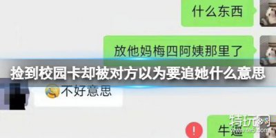 ​捡到校园卡却被对方以为要追她 捡到校园卡却被对方以为要追她事件聊天记录