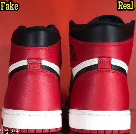 aj1黑红脚趾真假对比 轻松鉴定aj1黑红脚趾