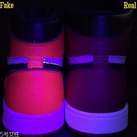 aj1黑红脚趾真假对比 轻松鉴定aj1黑红脚趾