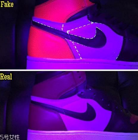 aj1黑红脚趾真假对比 轻松鉴定aj1黑红脚趾