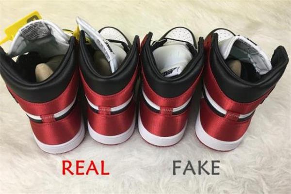 aj1红丝绸真假对比 aj1红丝绸黑脚趾真假鉴定
