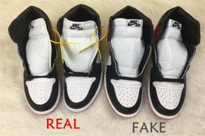 ​aj1红丝绸真假对比 aj1红丝绸黑脚趾真假鉴定