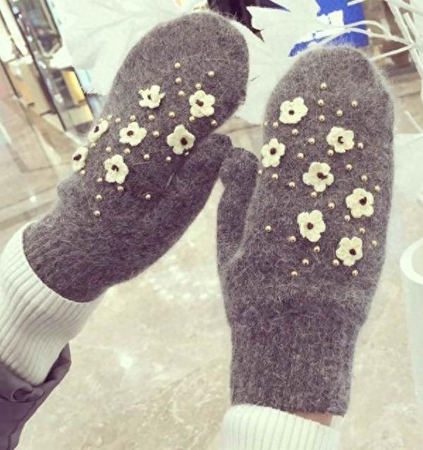 手工DIY：38款超美的手套，好漂亮，编织、钩花、刺绣一样不少