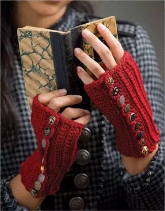 手工DIY：38款超美的手套，好漂亮，编织、钩花、刺绣一样不少