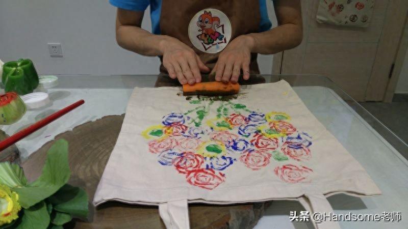 儿童创意美术：蔬菜拓印画-一园青菜成了精