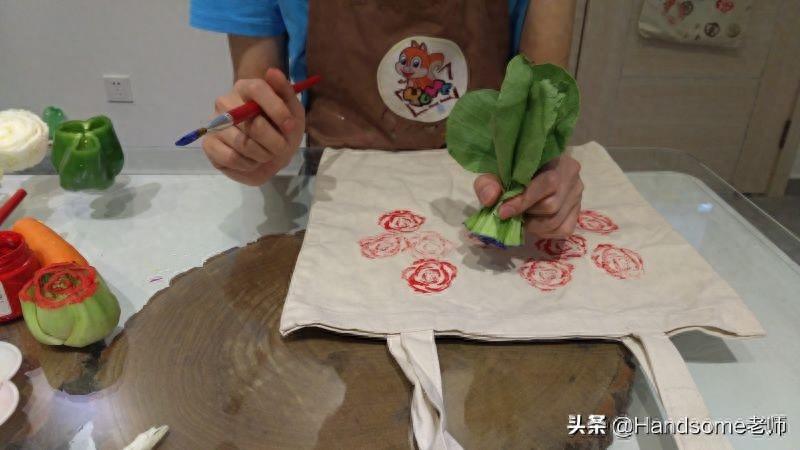 儿童创意美术：蔬菜拓印画-一园青菜成了精