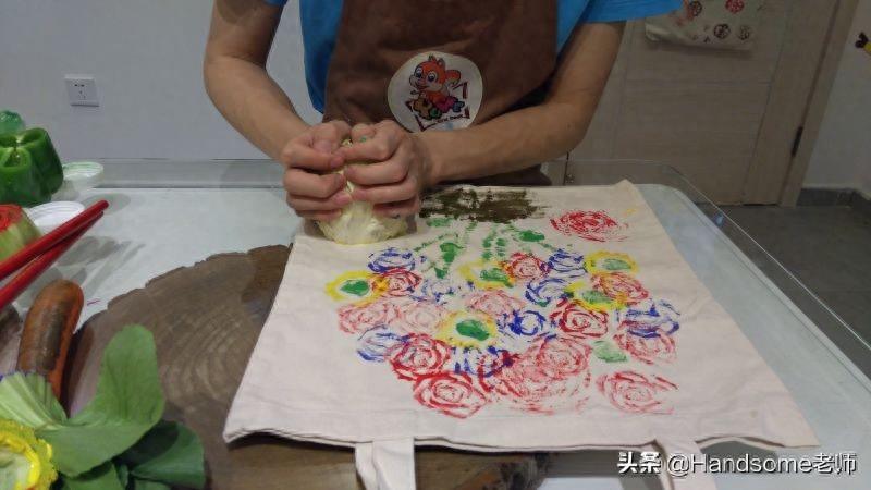 儿童创意美术：蔬菜拓印画-一园青菜成了精