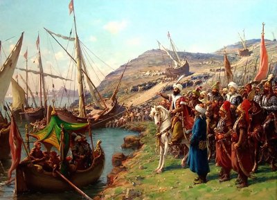 ​1453年4月5日，穆罕默德二世亲自统帅对君士坦丁堡的正式进攻