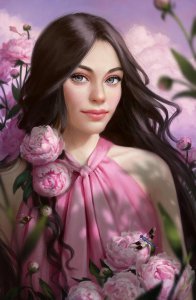​异族风情的奇幻少女插画，能够看到龙族与精灵的影子