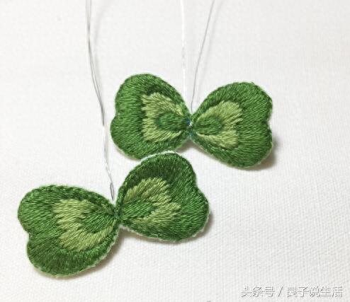 四叶草立体刺绣的小教程