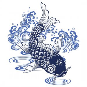 ​国风青花瓷吉祥锦鲤
