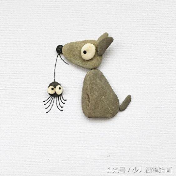 简单可爱的石头拼画 看完真是长见识了