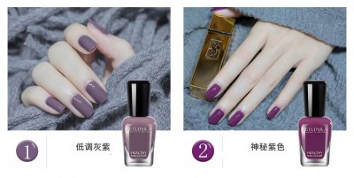 ​流行的纯色系美甲图片
