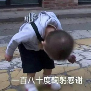 ​表情包：我给你一百八十度鞠躬感谢