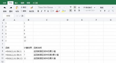​SMALL函数教程