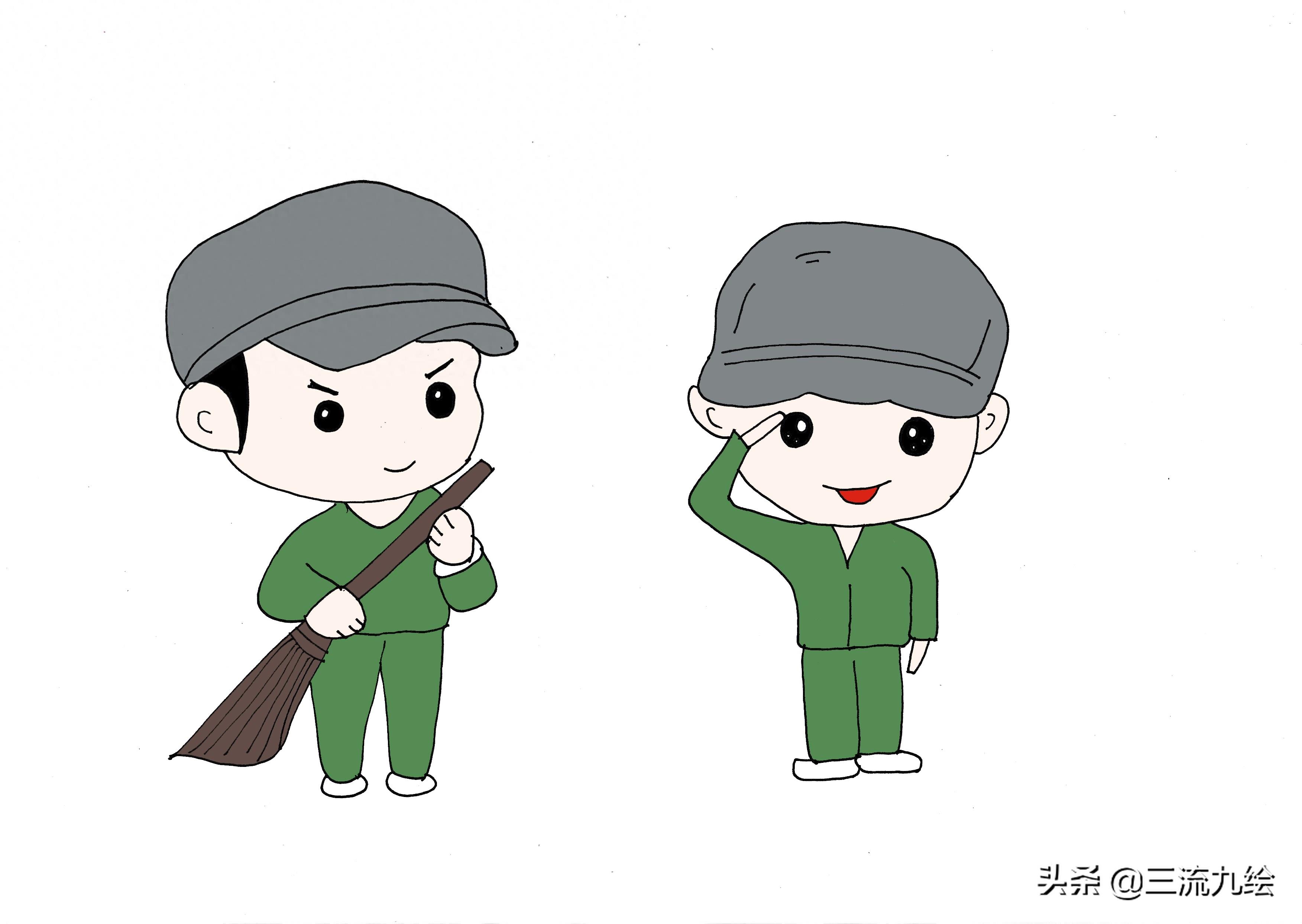 可爱学生简笔画，跟着画起来，你也是绘画大神