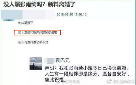 张雨绮袁巴元离婚真实原因，袁巴元的豪宅是租的离婚了还要分手费