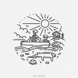 一组好看的黑白小插画(by:Liam Ashurst)