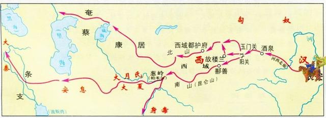 古丝绸之路路线示意图(全长7000多公里古代丝绸之路)(1)