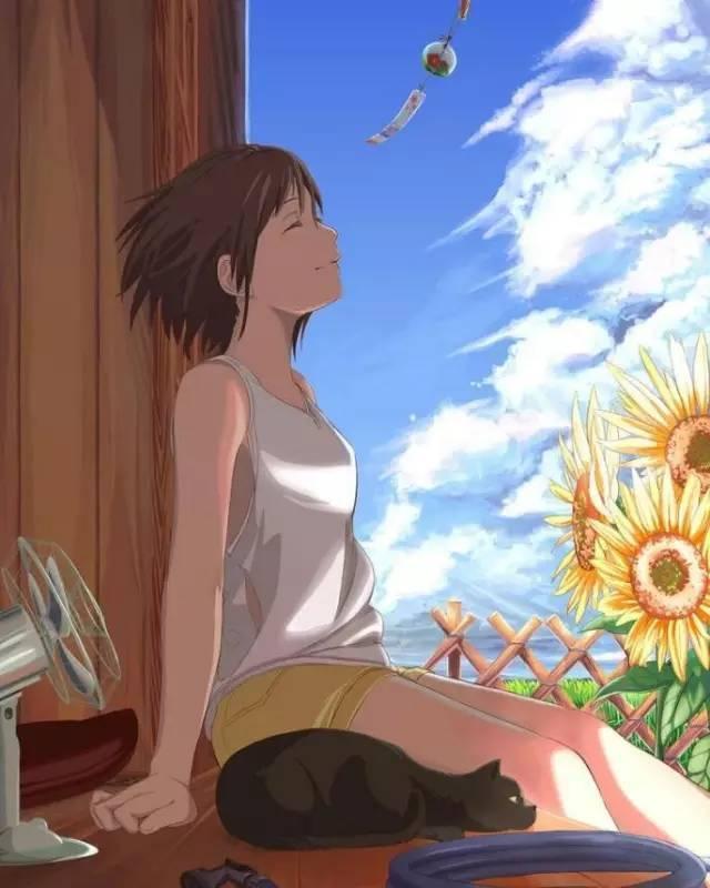 悠闲夏日，清新风格动漫图片